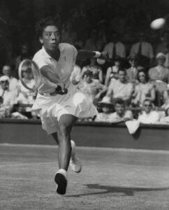 Althea Gibson ball tennis tournament Wimbledon 1957